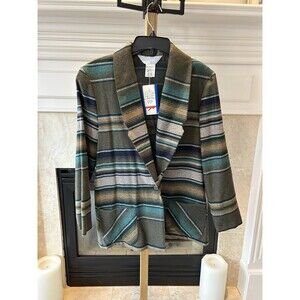 Blair Boho Striped Wool Blend Blazer Sport Coat Jacket 12A Southwestern Blanket